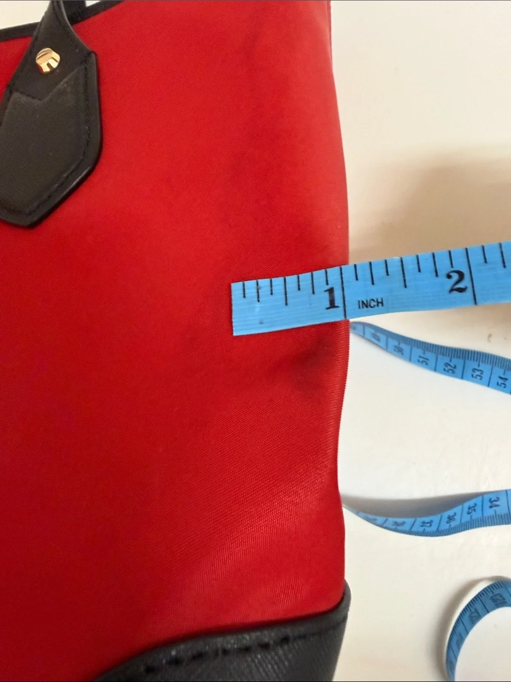 NWT Michael Kors Red Leather-Trim Tote Bag